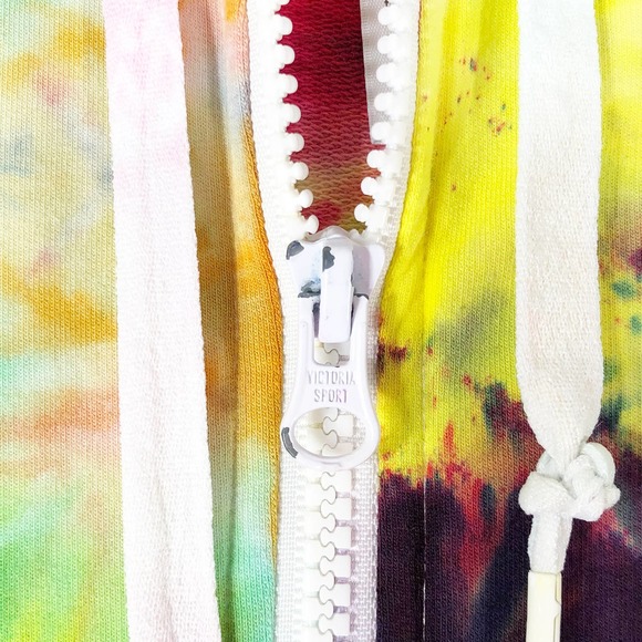 Victoria Secret Sport Small Jacket Handmade‎ Tie Dye Watercolor Wonder Hood 1517 - Picture 6 of 12